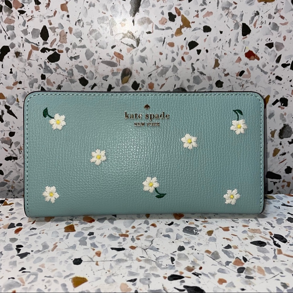 Kate Spade Embroidered Large Slim Bifold